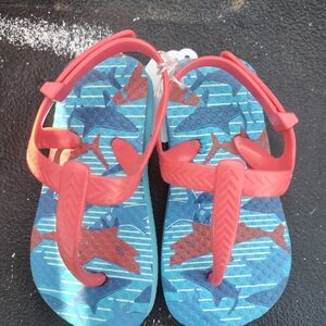 Kids Red and Blue Shark Sandals